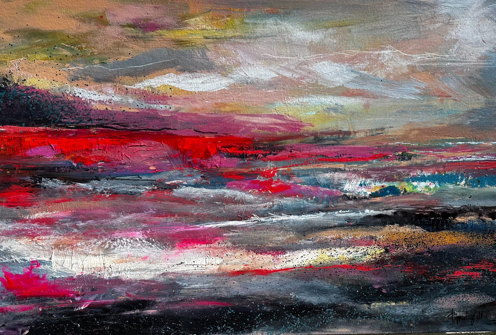Abstract landscape, ‘Magenta dreaming’