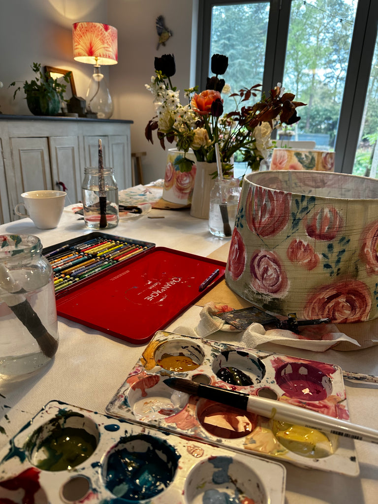 Floral lampshade painting class 7-9pm, Thursday  18th January upstairs in the cocktail bar at The Bedford Pub in Balham, London