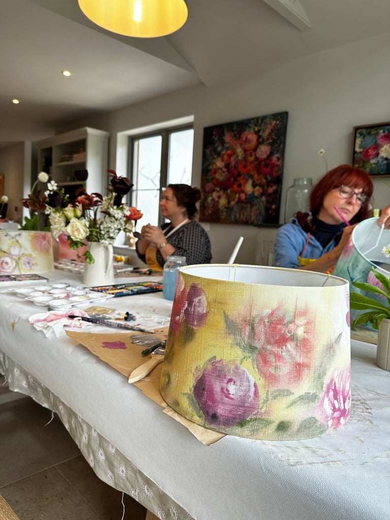 Floral lampshade painting class 7-9pm, Thursday  18th January upstairs in the cocktail bar at The Bedford Pub in Balham, London