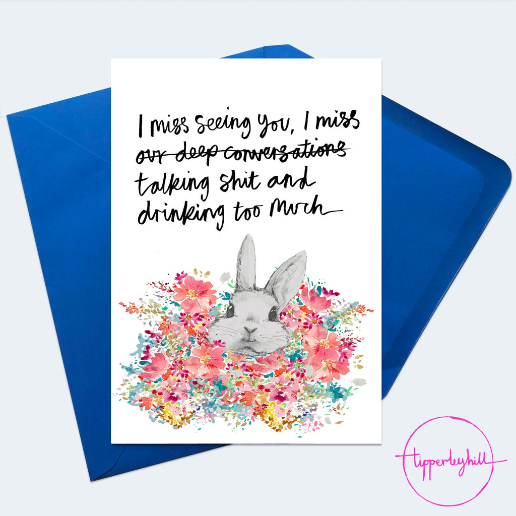 Card, AS46MISS, Miss you bunny