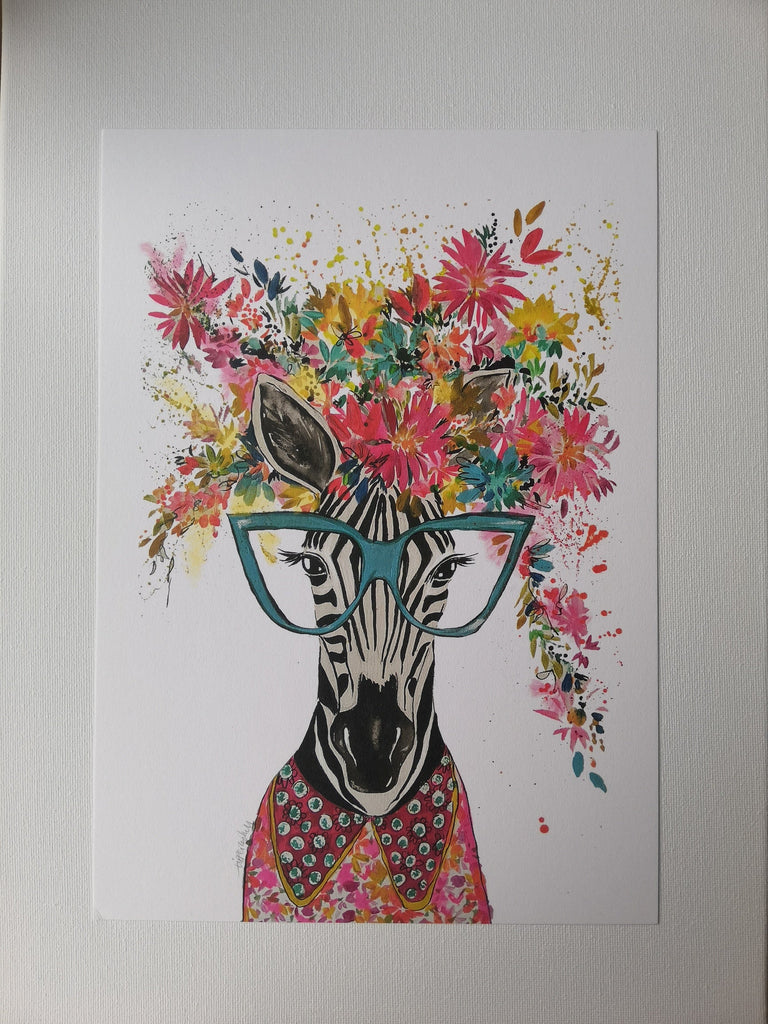 Zebra Print White A3