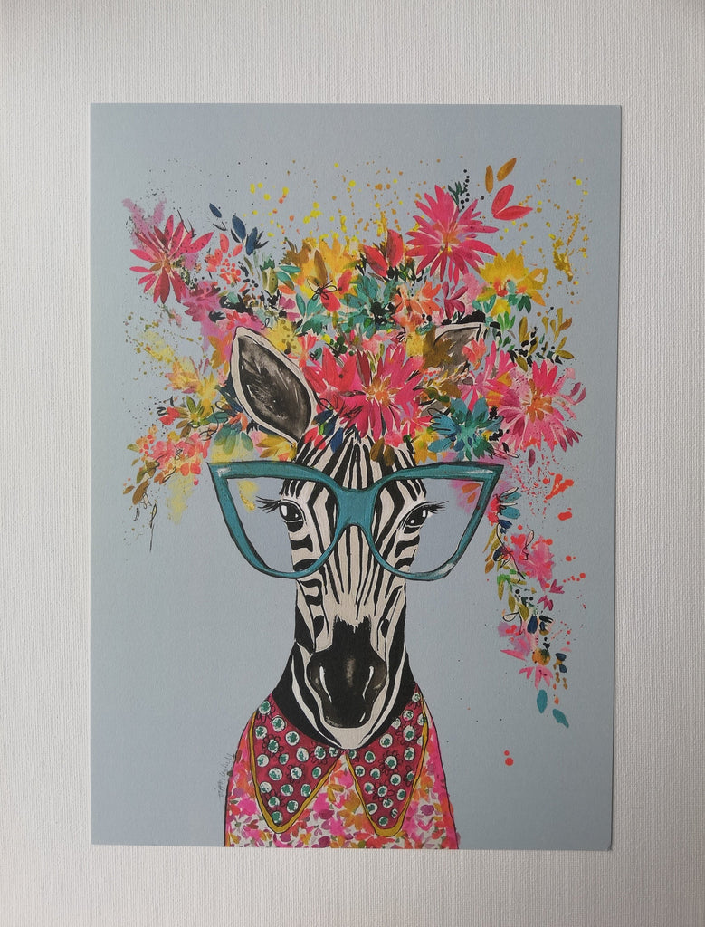 Zebra Print Grey A3