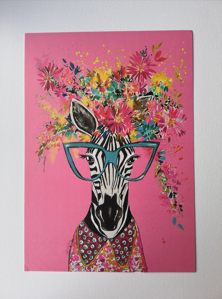 Zebra Print Pink A4