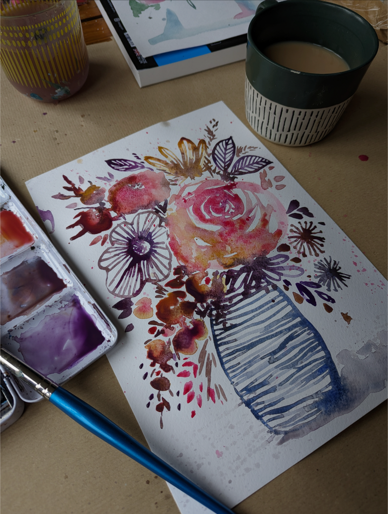Joyful Blooms, watercolour classes  (set of 4)