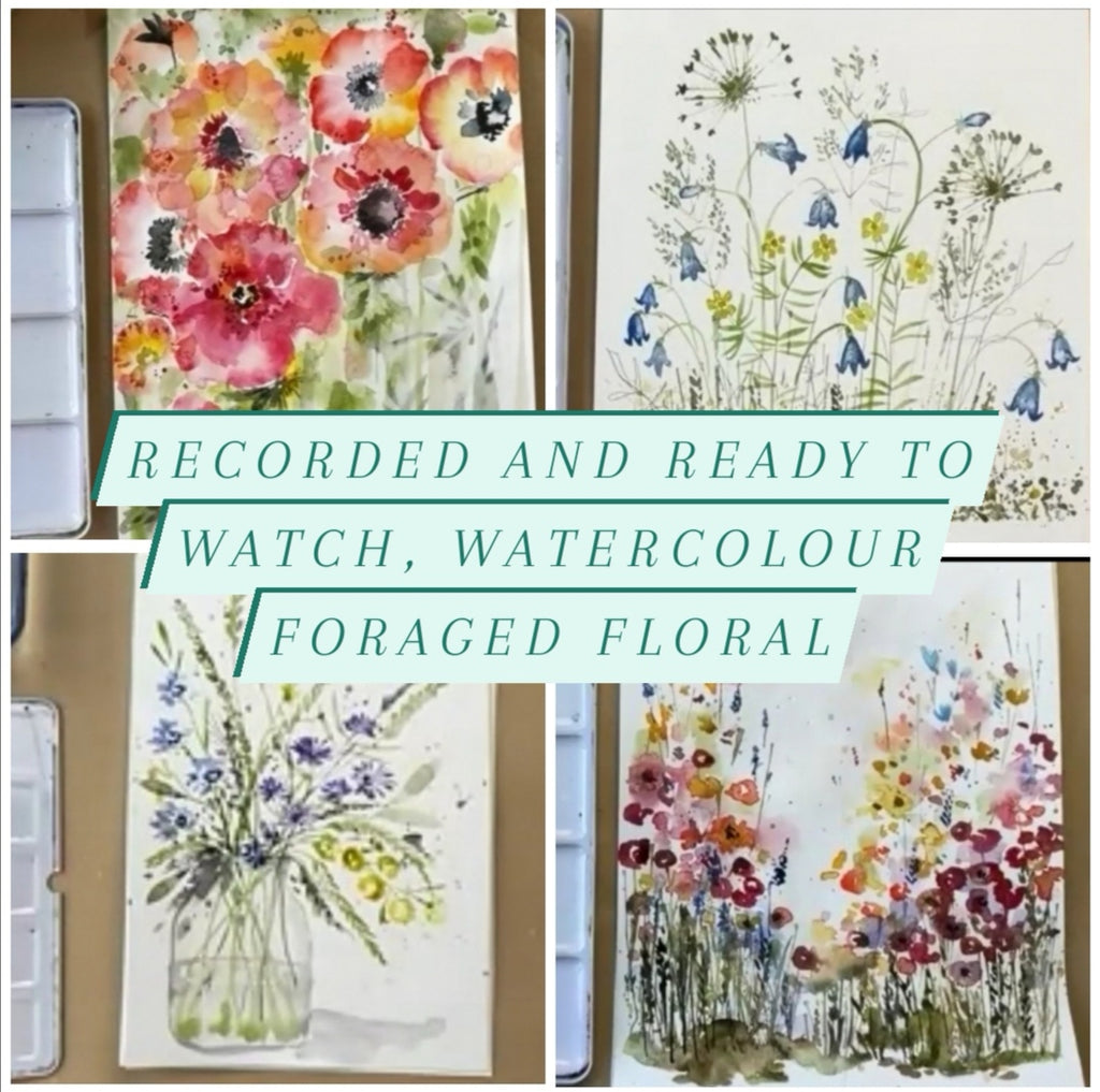 Recorded and ready to watch, Foraged watercolour flowers