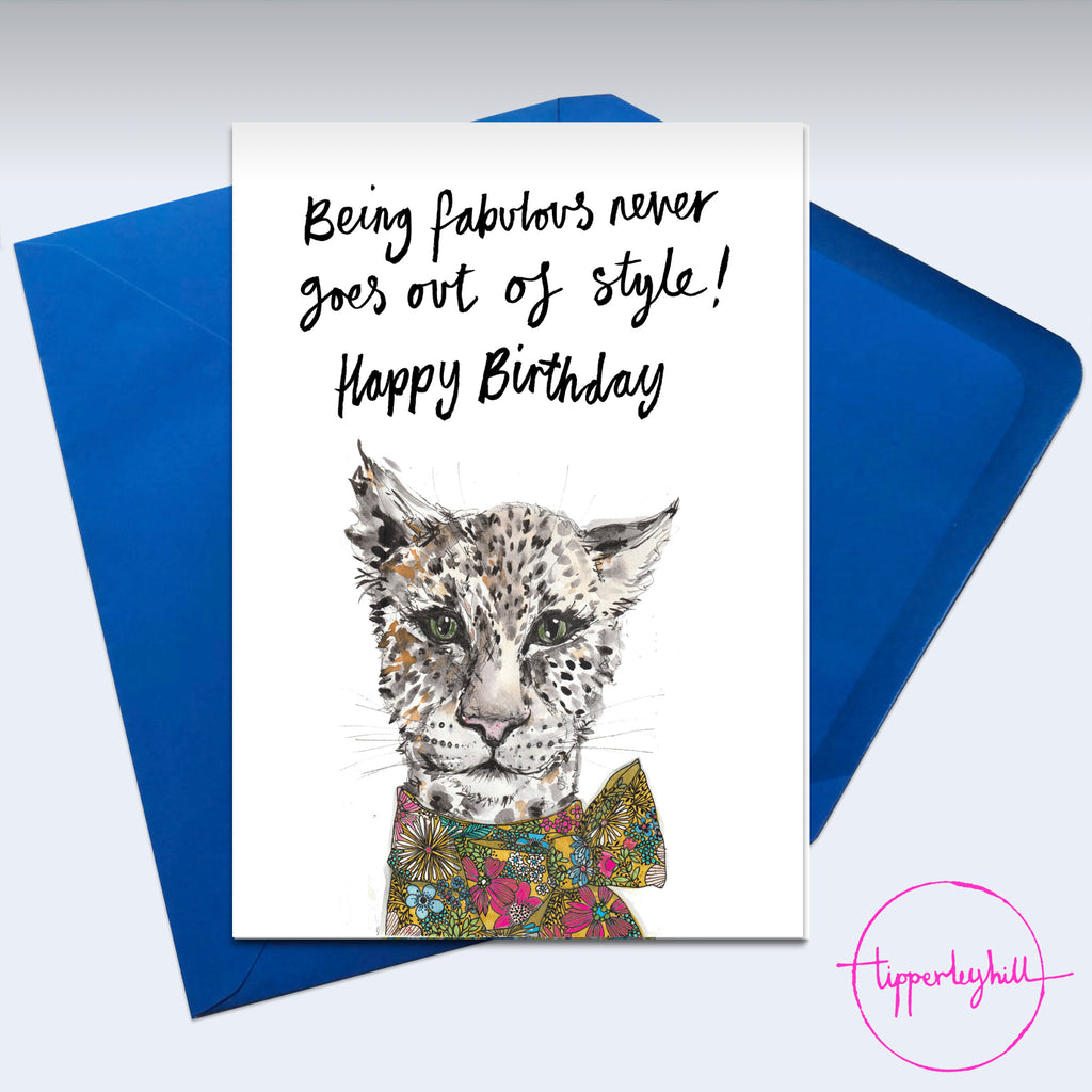 Card, AS48FABSTYLE Nadia Leopard, ‘Being fabulous never goes out of style’ Happy Birthday. ‘