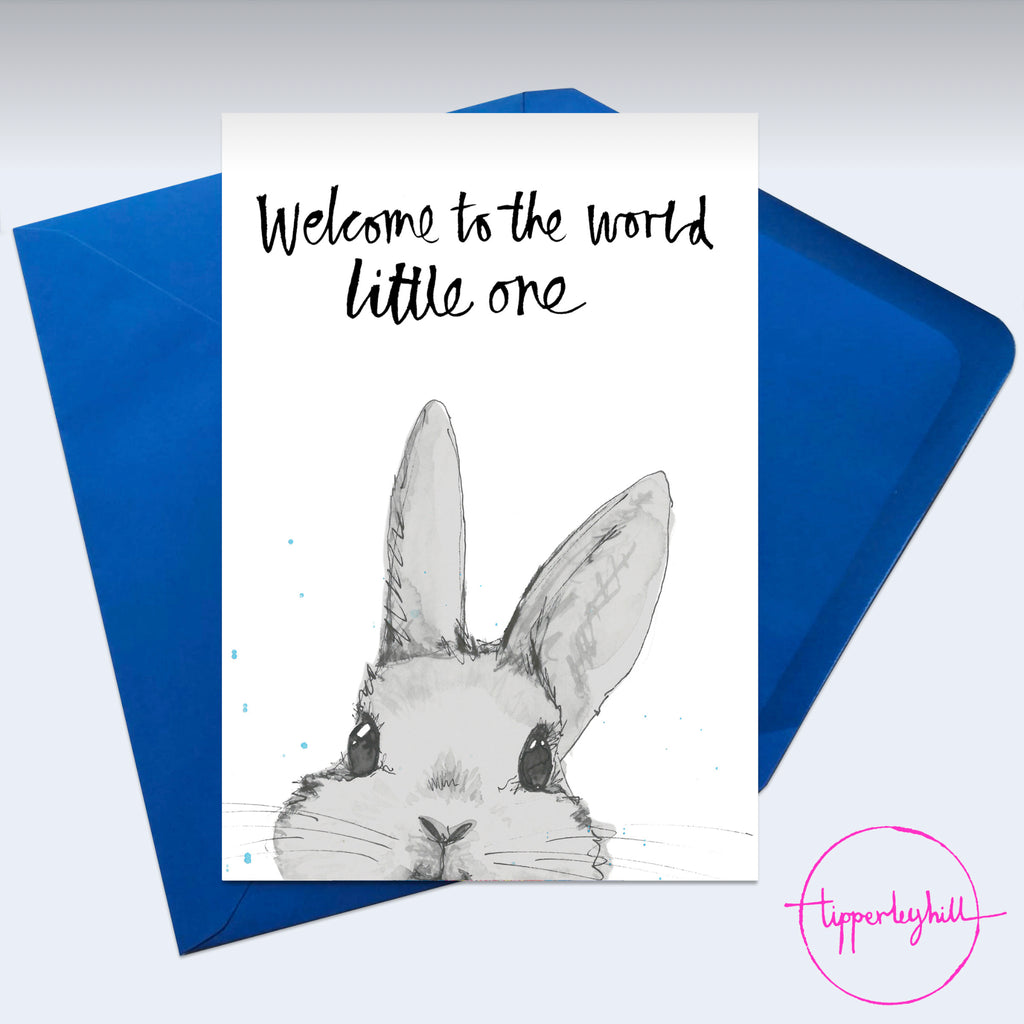 Card, AS18LITTLEONE, New baby, May bunny, ’Welcome to the world little one’