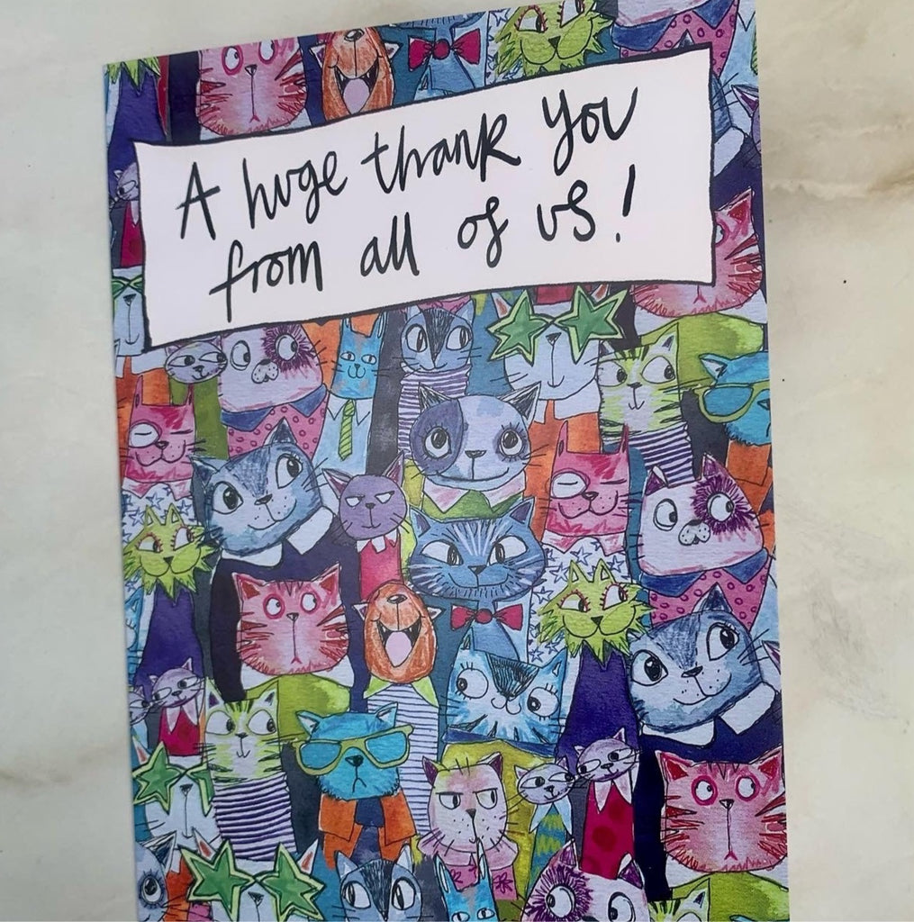 Card, AS83CATBUNCH, Class of cats, ‘A huge thank you from all of us’