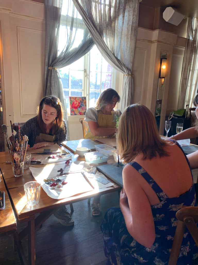 Floral lampshade painting class 7-9pm, Thursday  18th January upstairs in the cocktail bar at The Bedford Pub in Balham, London