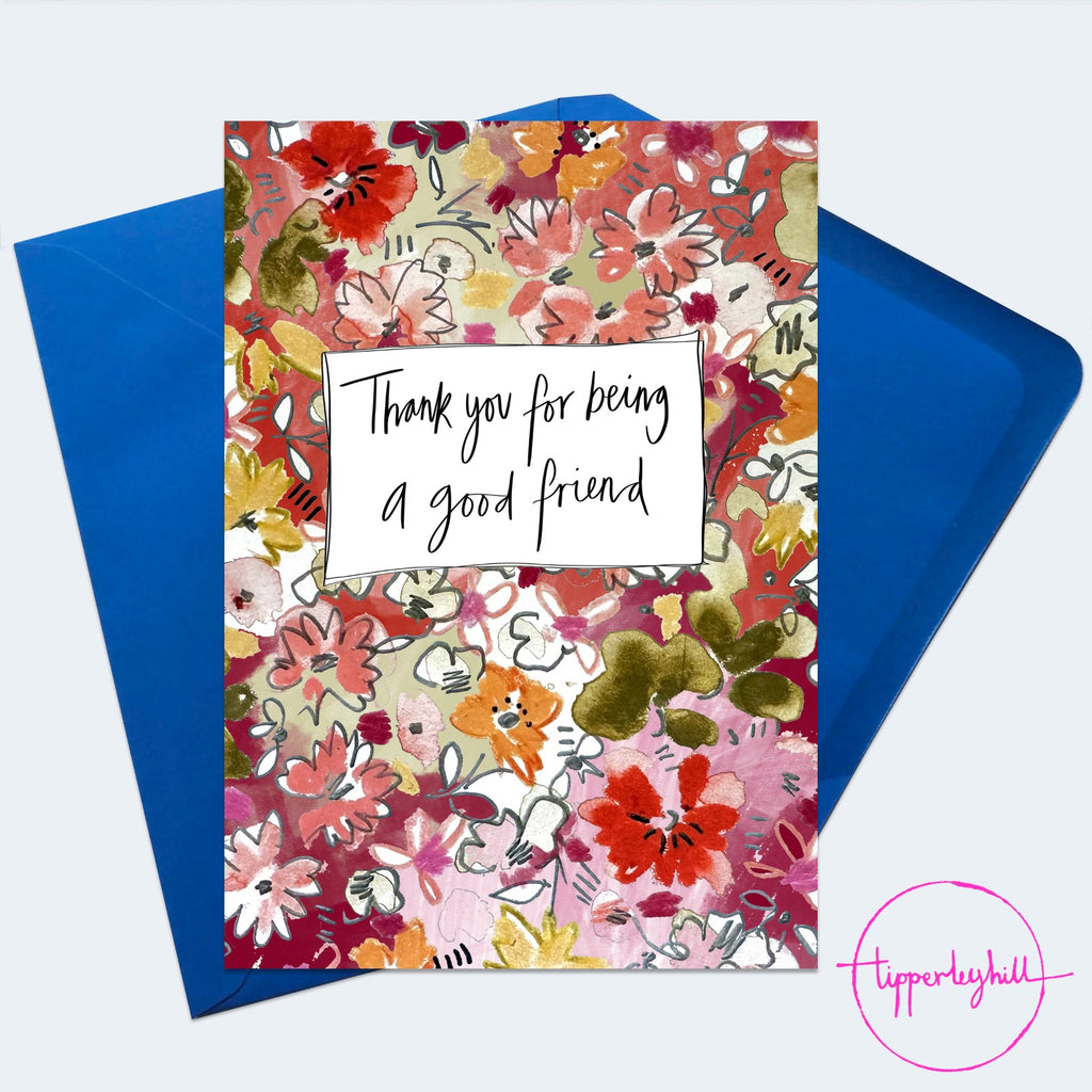 QU06, Quote card ‘Thank you for being a good friend’ greeting card