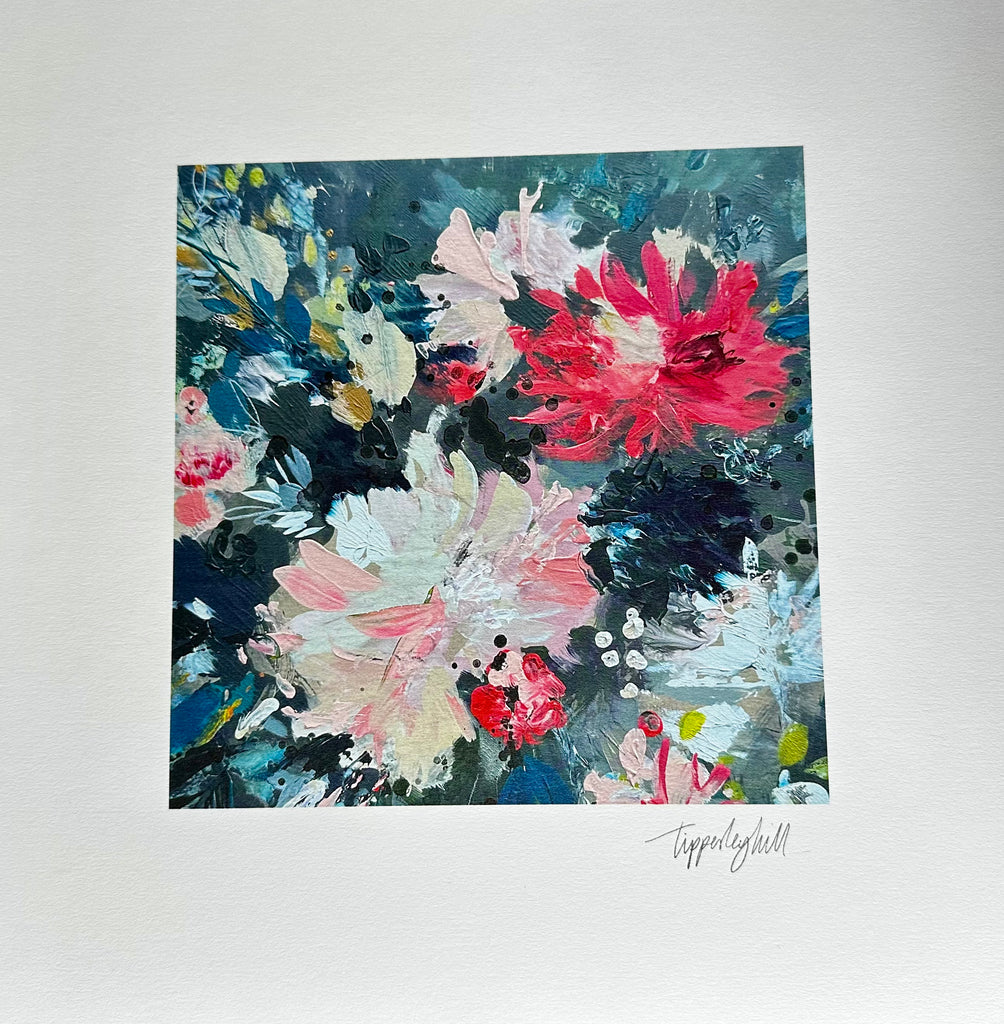 Floral art print, ‘Peach whisper’