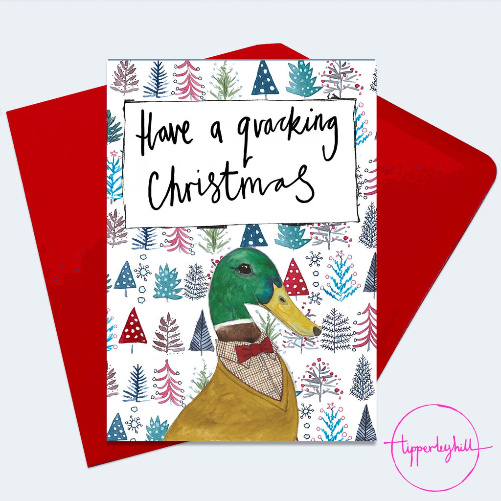 Christmas Card, XMAS06, Duck Christmas card, ‘Have a quacking Christmas’