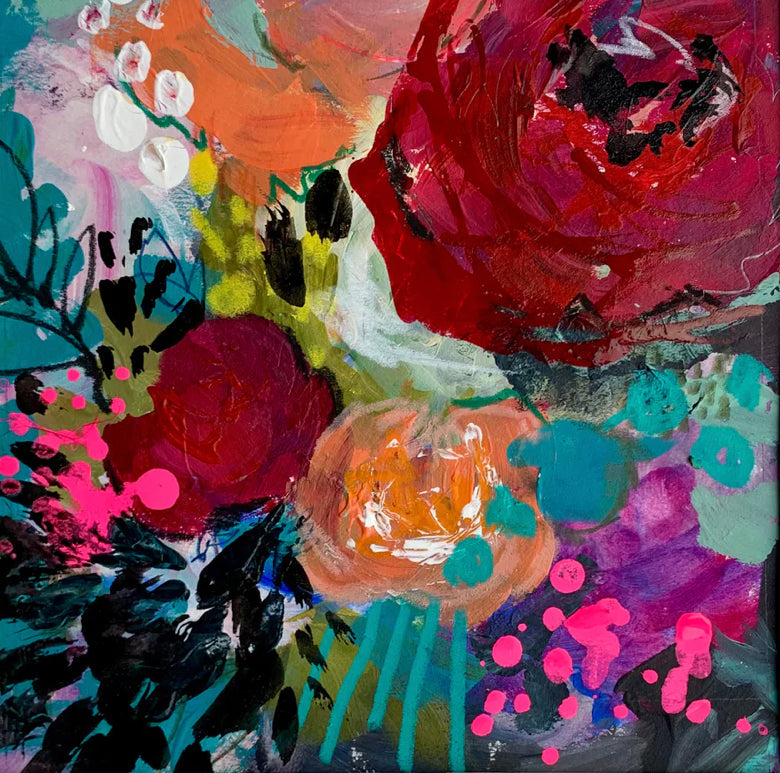 Abstract floral painting class 7-9pm, Thursday 22nd February upstairs in the cocktail bar at The Bedford Pub in Balham, London
