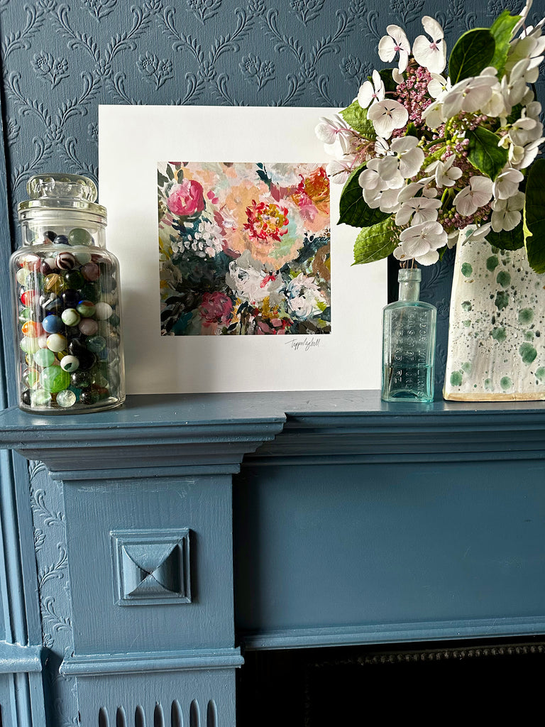Floral art print, ‘Mixed with sage and thyme’