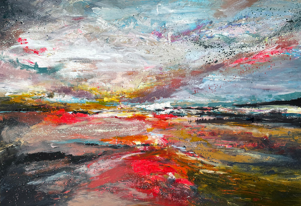 Abstract landscape, ‘Crimson reflections’