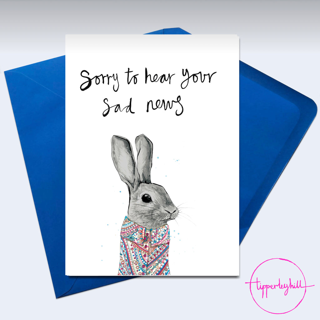Card, AS37SORRY, Francis bunny, ‘Sorry to hear your sad news’