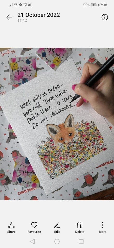 Animal art, Flower field, fox cub.