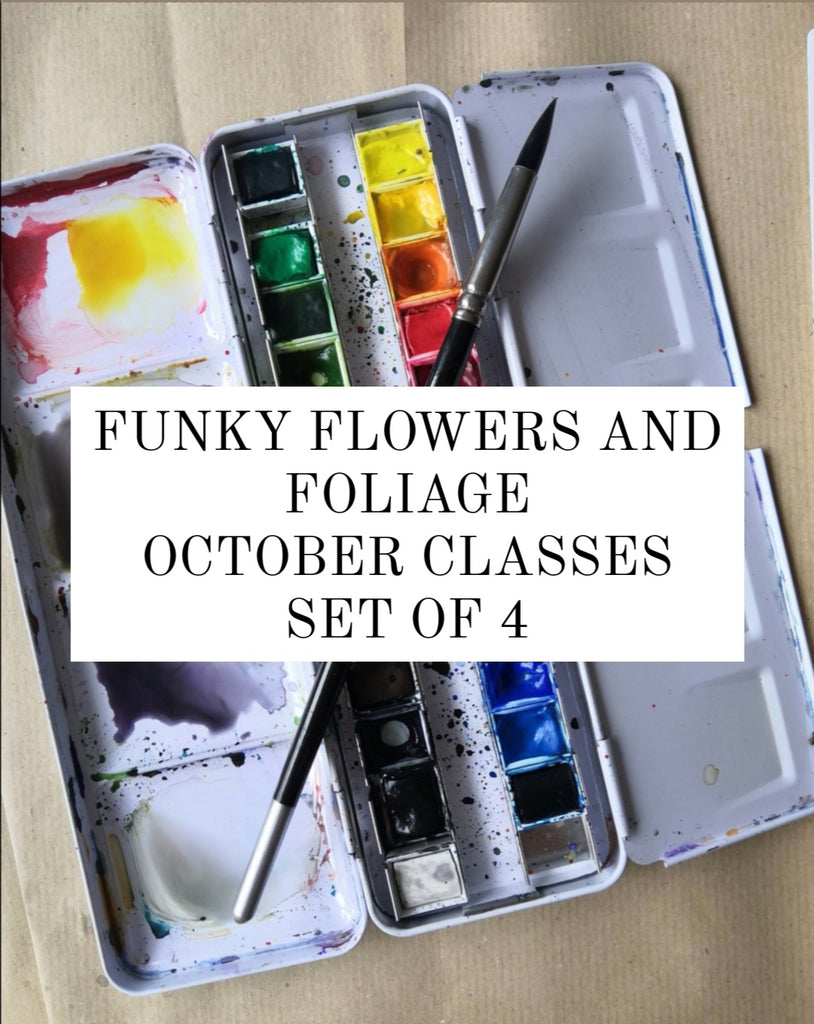 Funky Flowers and Foliage October (set of 4)