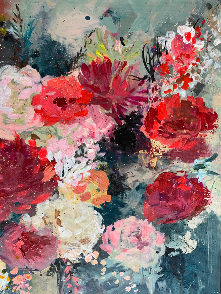 Abstract floral, ‘Something special’ 60 x 70cm on deep edged canvas