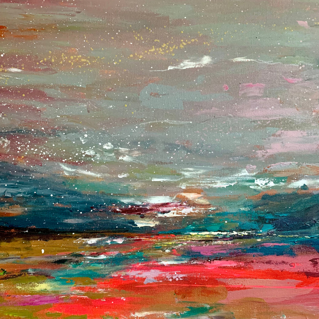 Abstract landscape, ‘Dark sands’, 70 x 100cm on deep canvas (4cm)