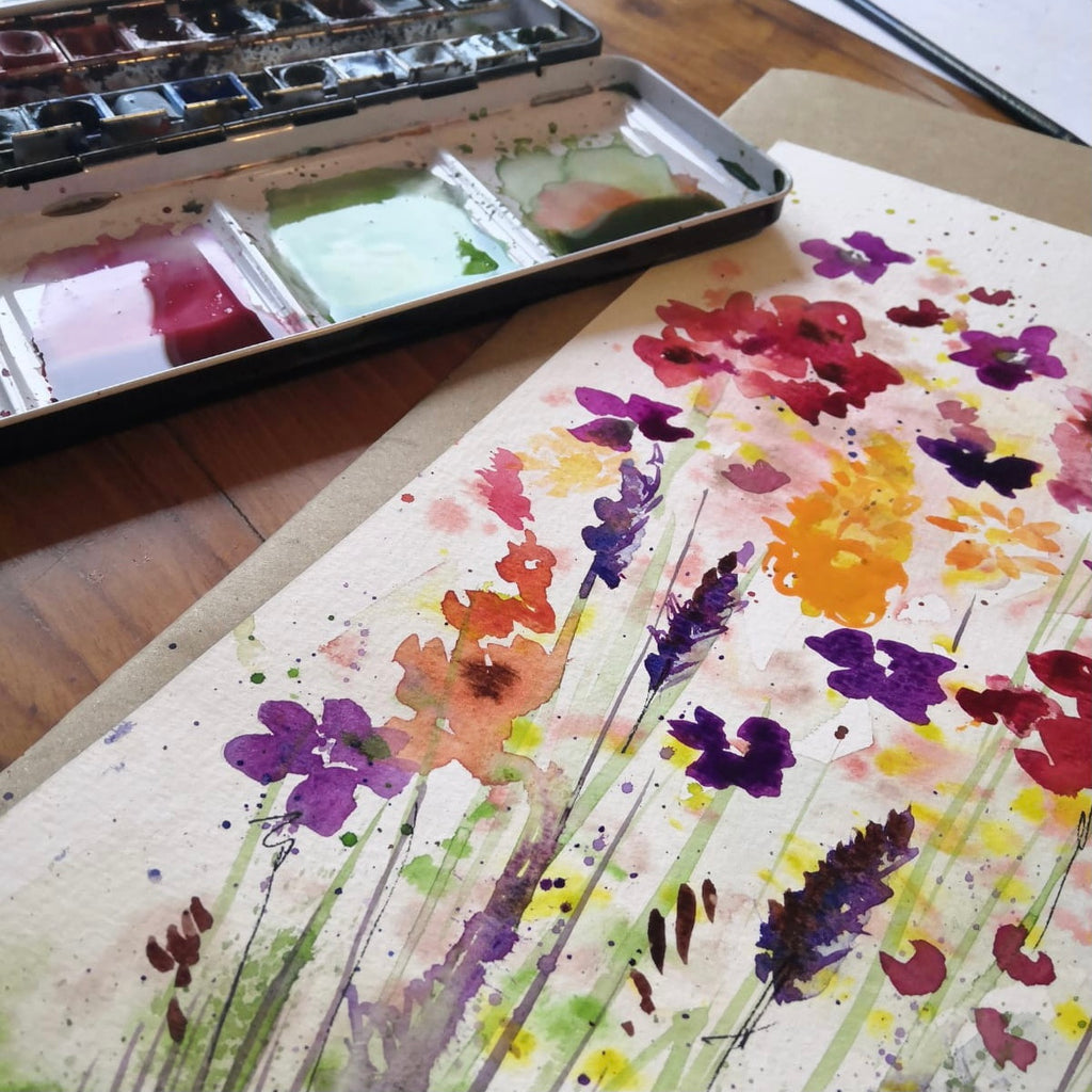 Ready to watch, recorded Watercolour art classes, series 5, Intuitive florals, Garden favourites’