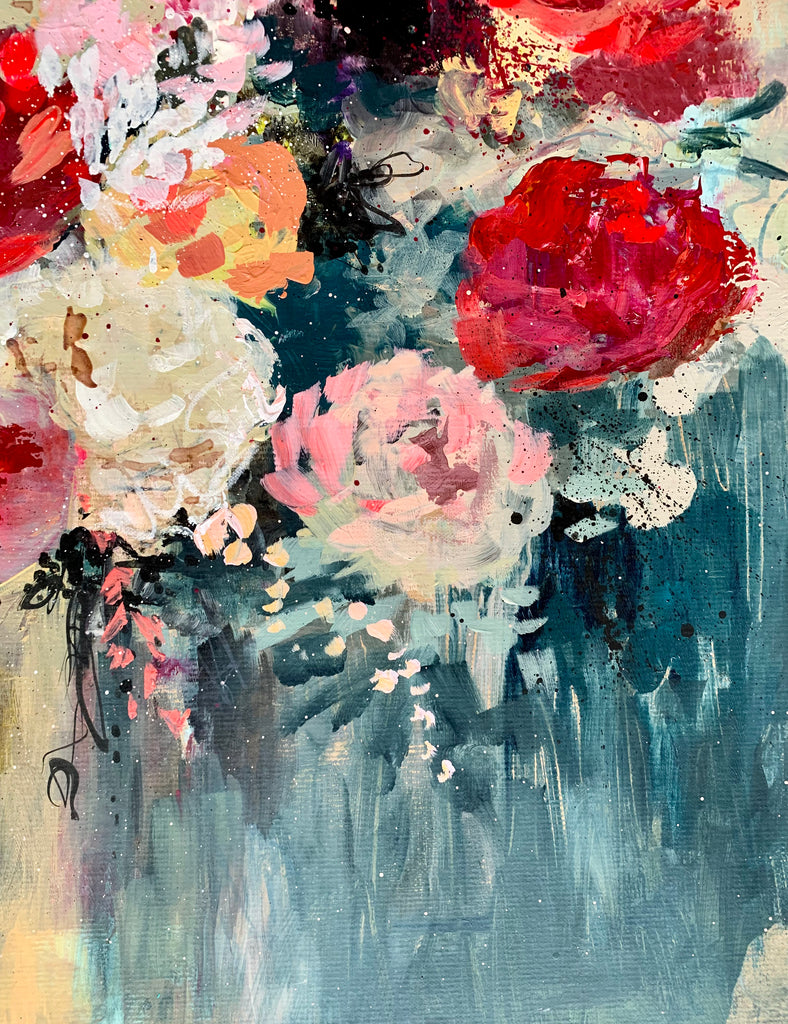 Abstract floral, ‘Something special’ 60 x 70cm on deep edged canvas