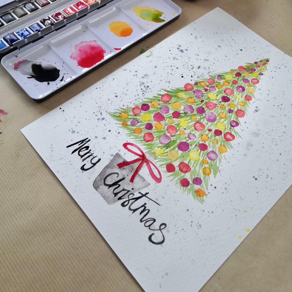 Recorded Christmas Tree Watercolour art class