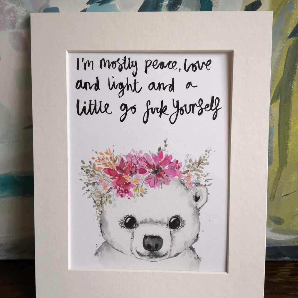 Animal art, Lola floral polar bear