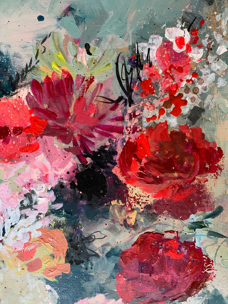 Abstract floral, ‘Something special’ 60 x 70cm on deep edged canvas