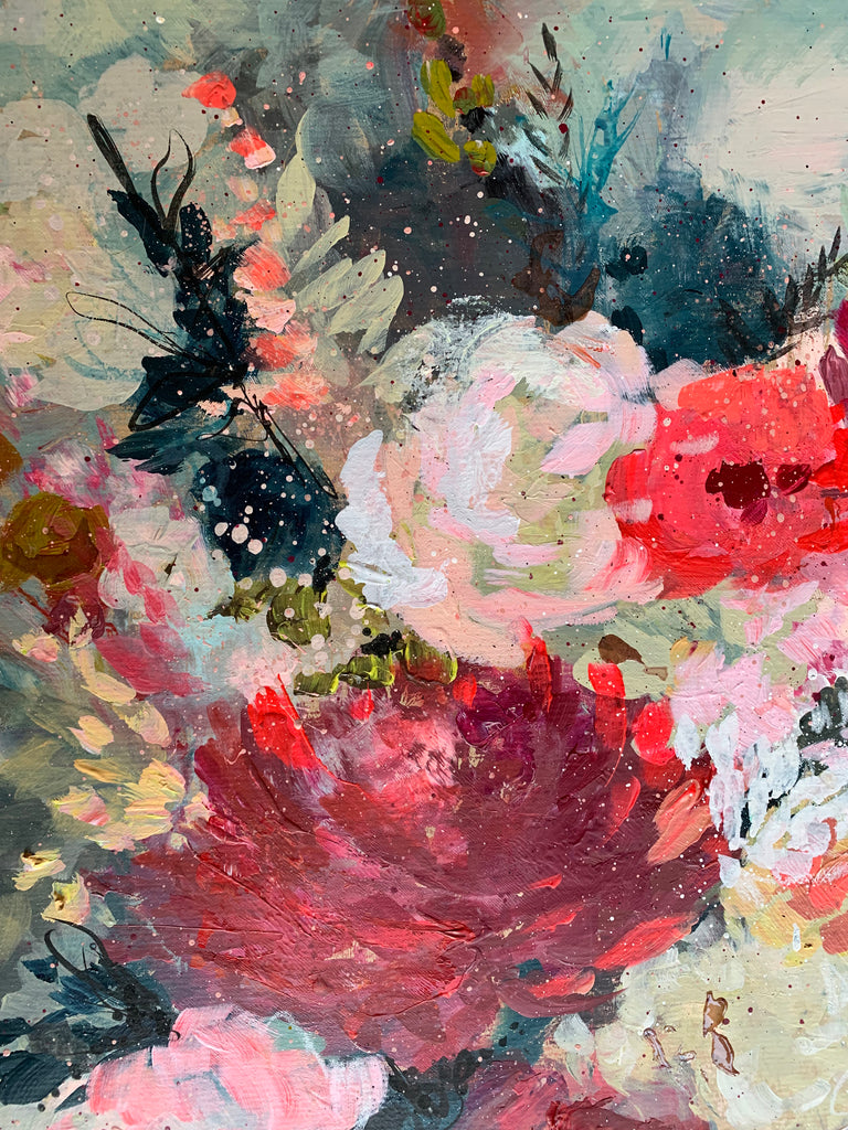Abstract floral, ‘Something special’ 60 x 70cm on deep edged canvas