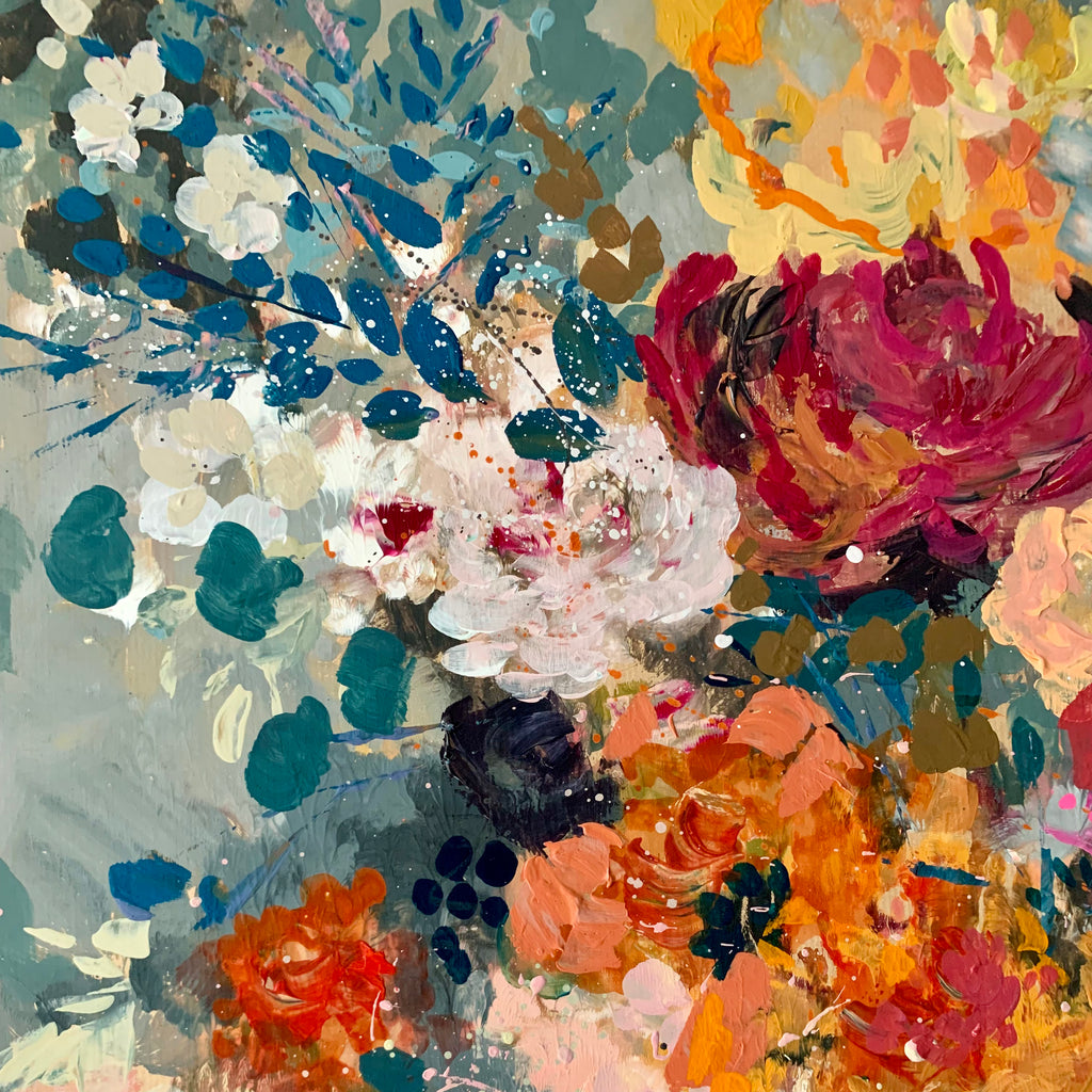 Abstract floral, ‘Swishing through’ 70 x 100cm