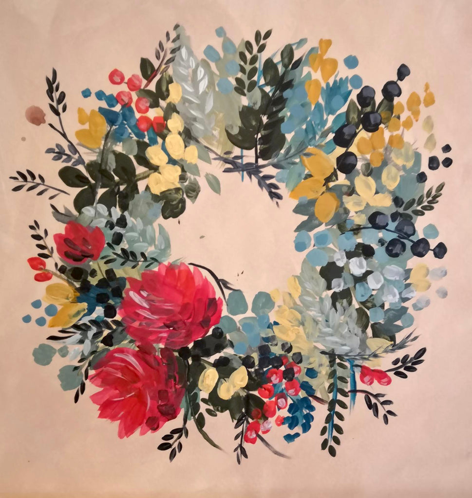 Recorded Christmas Wreath mini masterclass in acrylics
