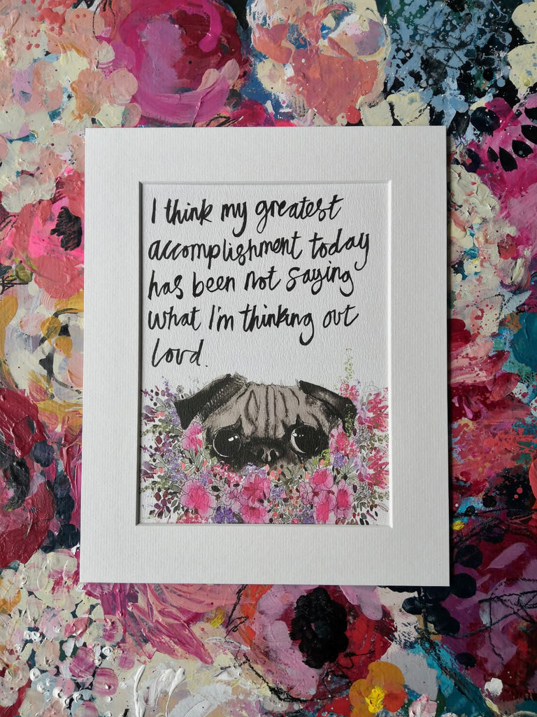 Animal art, Pug eyes in flowers