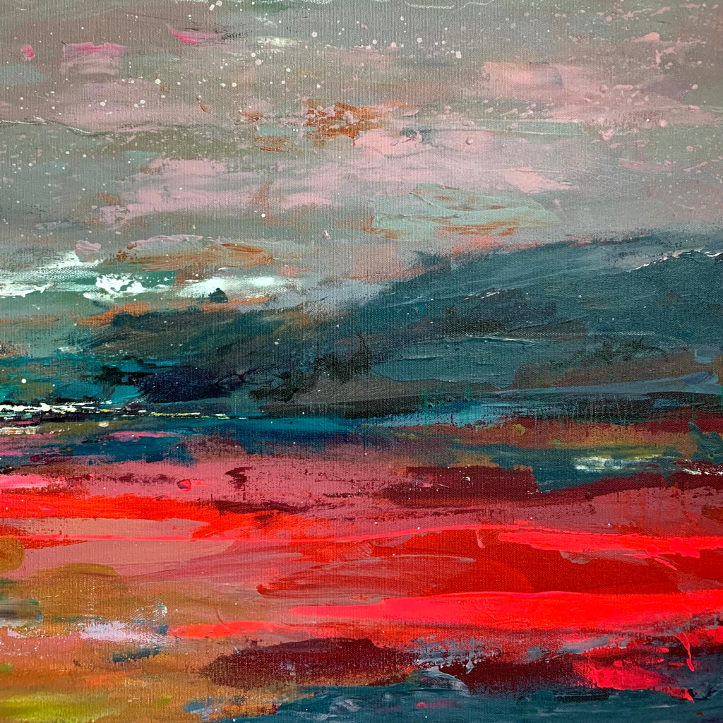 Abstract landscape, ‘Dark sands’, 70 x 100cm on deep canvas (4cm)