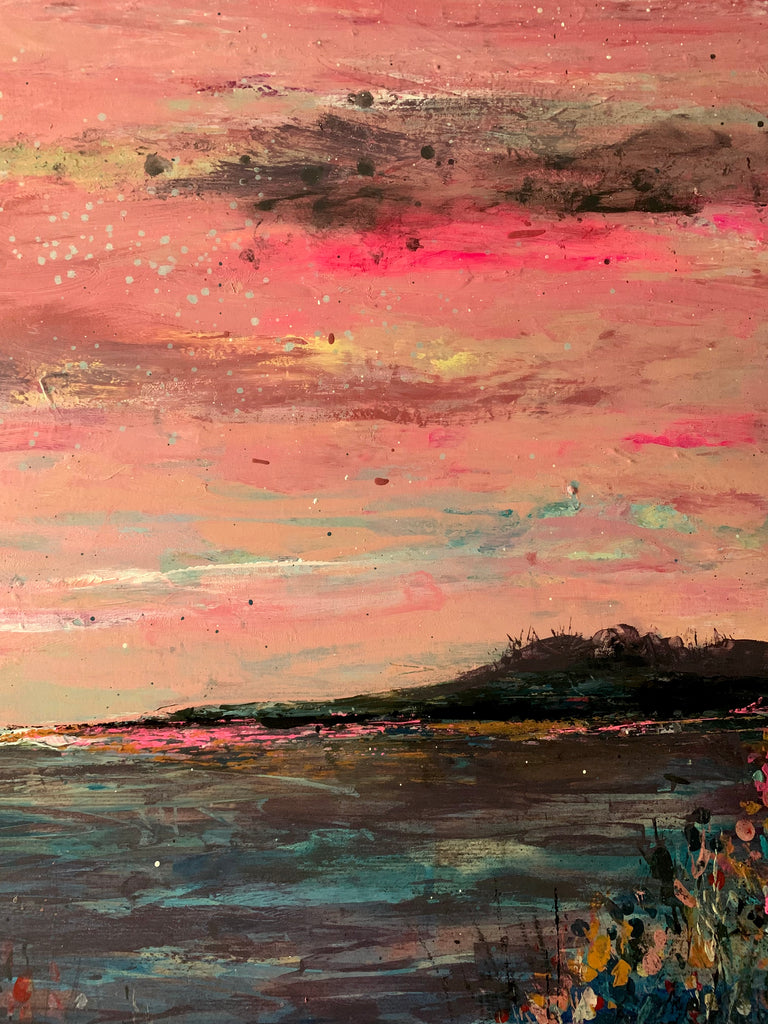 Abstract landscape, ‘Pink sky dreaming’
