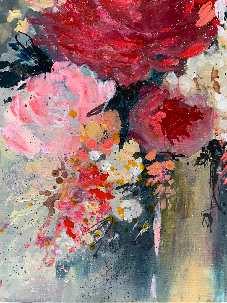Abstract floral, ‘Something special’ 60 x 70cm on deep edged canvas