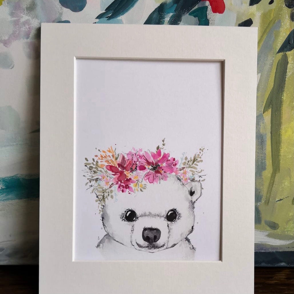 Animal art, Lola floral polar bear