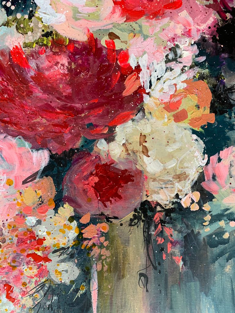 Abstract floral, ‘Something special’ 60 x 70cm on deep edged canvas