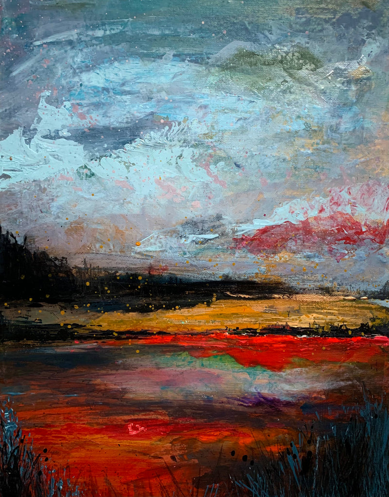 Abstract landscape, ‘Late August Light’ 46 x 35.5cm