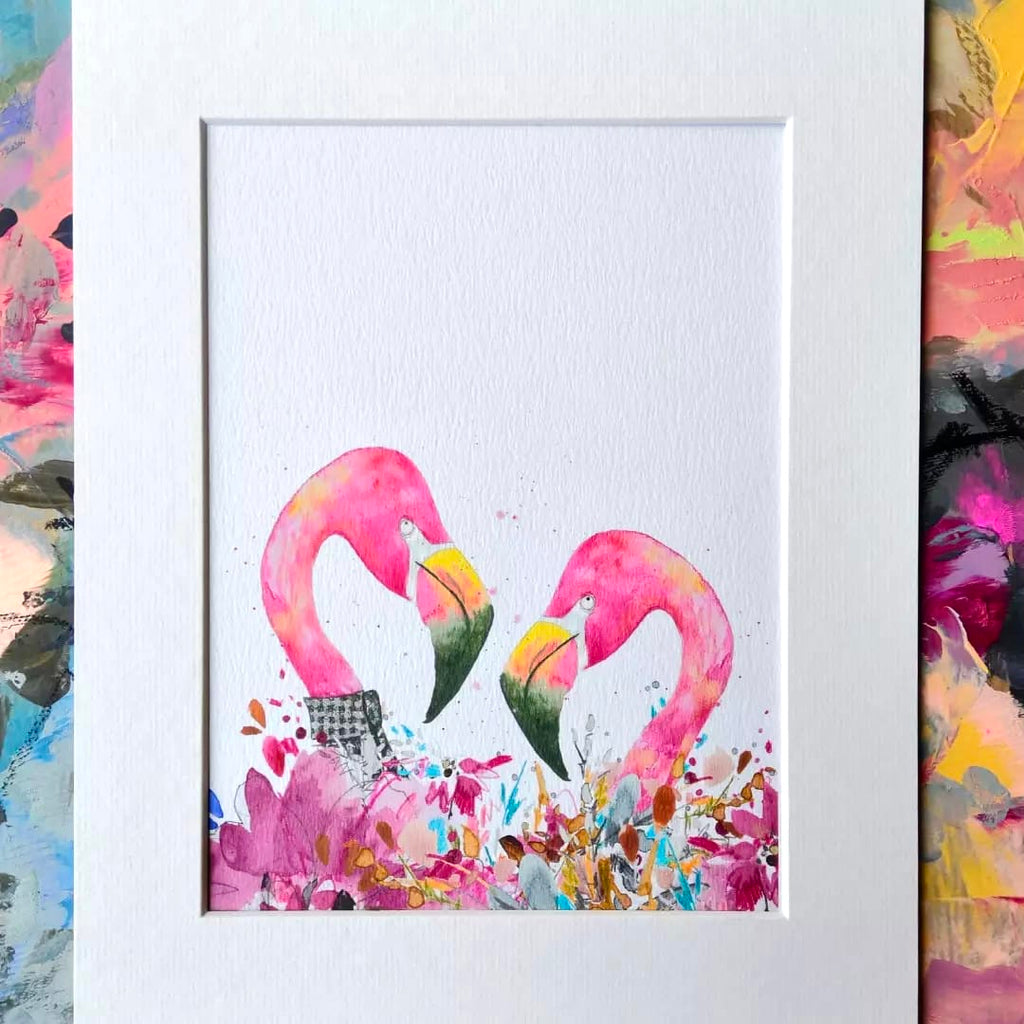 Animal art, flamingos